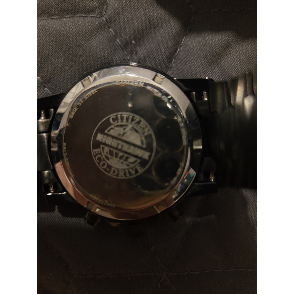 Citizen Nighthawk Eco-Drive B612-S078245 Chronograph Black 42mm WR200 Box - Picture 6 of 6